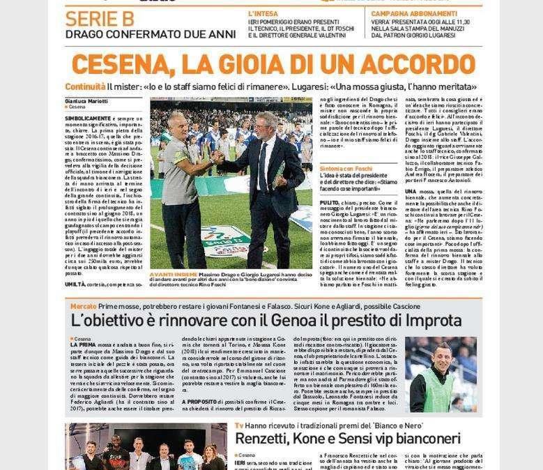 Drago: “Sono contentissimo” – Il Resto del Carlino