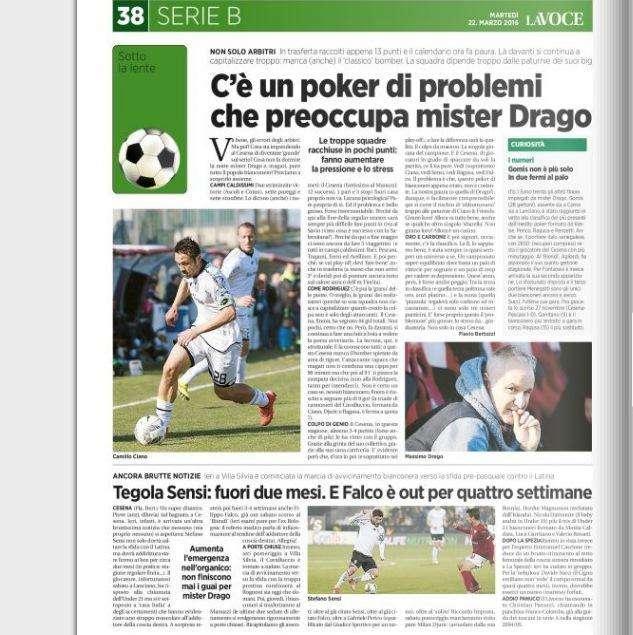 Un poker di problemi preoccupa Drago - La Voce di Romagna