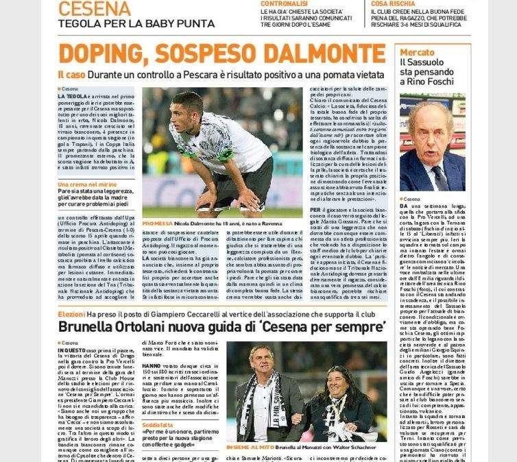 Sospeso Dalmonte, rischia 3-6 mesi di squalifica - Il Resto del Carlino