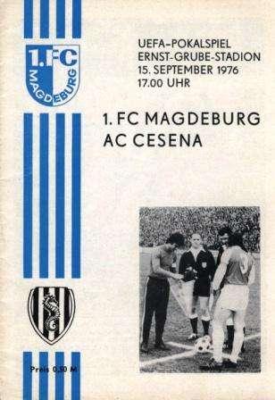 Programma ufficiale di Magdeburgo-Cesena del 15 settembre 1976
