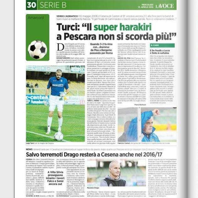 "Il super harakiri a Pescara non si scorda più". La Voce di Romagna
