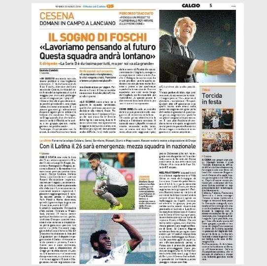 Il sogno di Foschi. Il Resto del Carlino