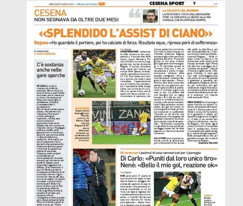 “Splendido l’assist di Ciano” – Il Resto del Carlino