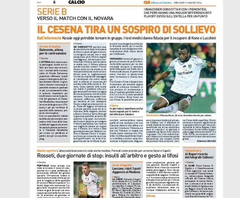 ll Cesena tira un sospiro di sollievo – Il Resto del Carlino