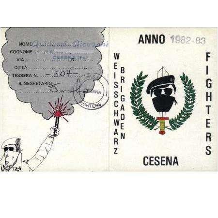 La prima tessera delle Weisschwarz Brigaden nel 1982-83