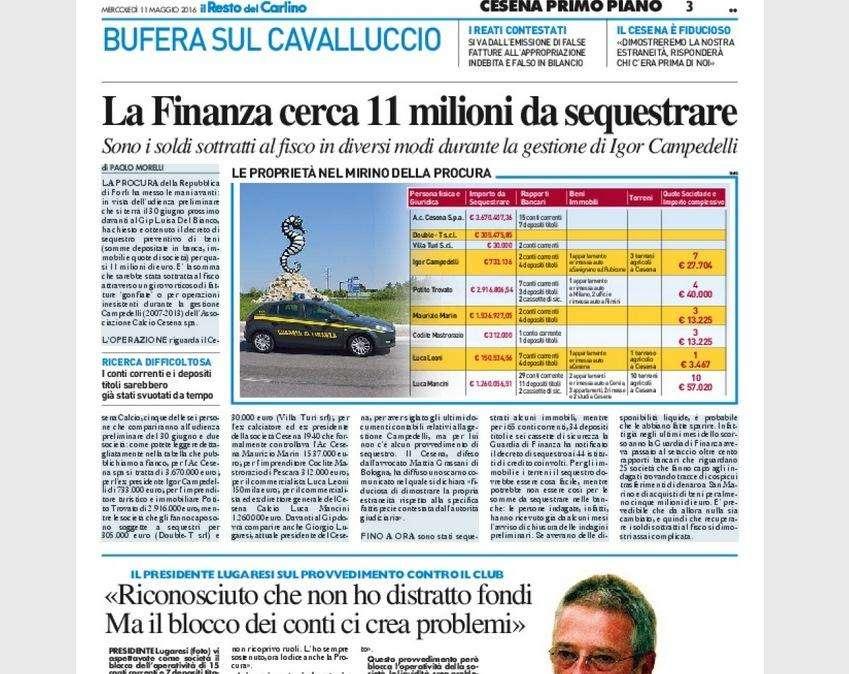 Lugaresi: “Riconosciuto che io non ho distratto fondi” – Il Resto del Carlino