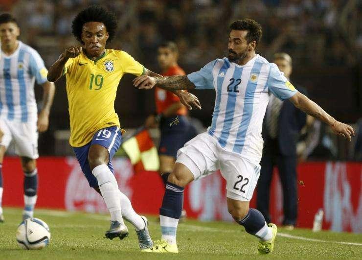 Argentina-Brasile finisce 1-1. Lucas Lima risponde a Lavezzi