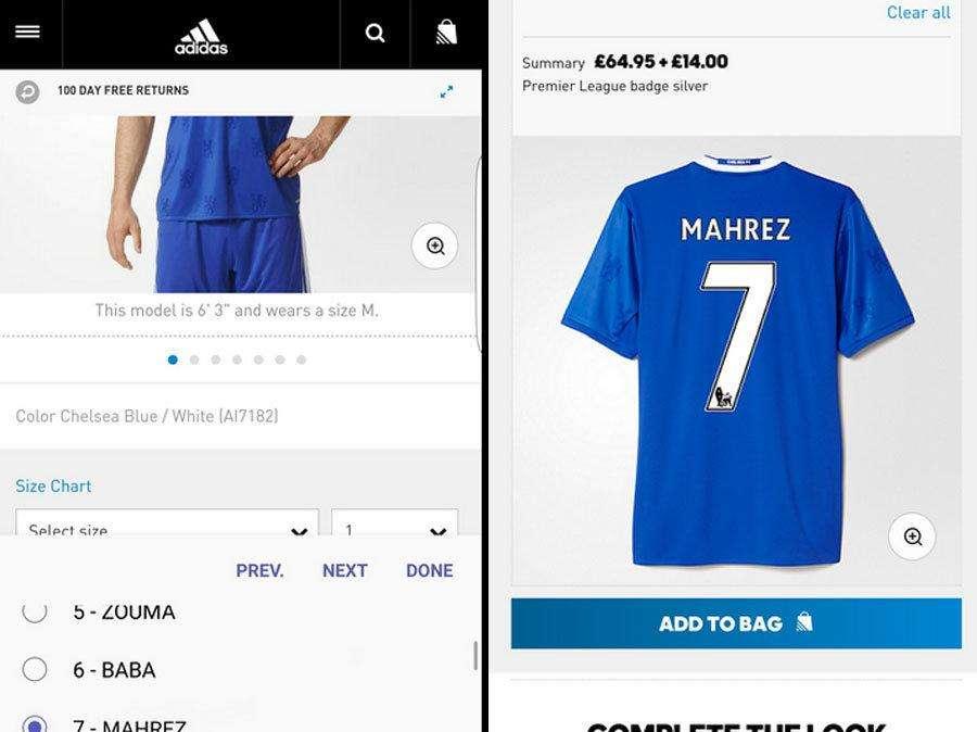 Adidas, "sgambetto" al Chelsea nello store online