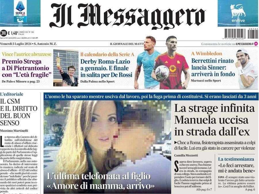 Il Messaggero - Euro 24, due quarti che sembrano finali. Ronaldo-Mbappé è la sfida dei fenomeni