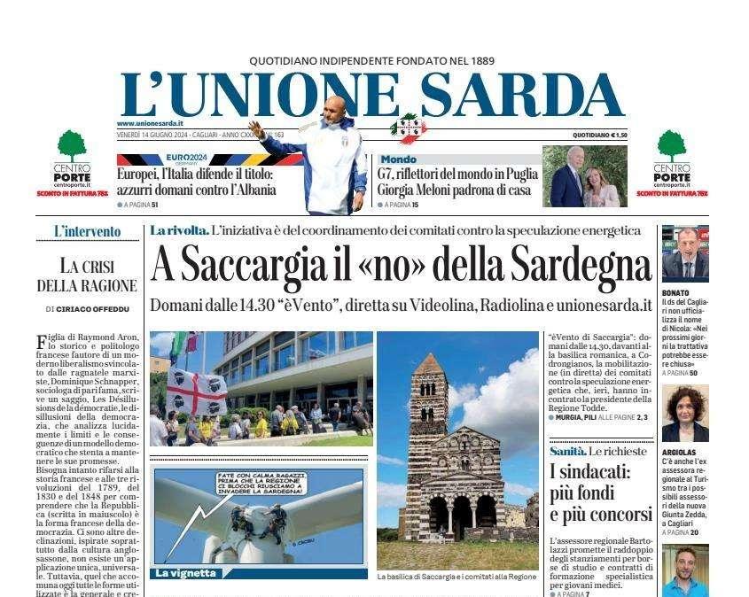 L'Unione Sarda - Europei, l'Italia difende il titolo: azzurri domani contro l'Albania. Barella in ripresa
