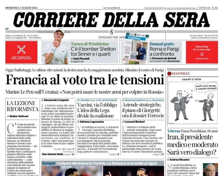Corsera - Avanti Olanda e Inghilterra. Ecco le magnifiche quattro