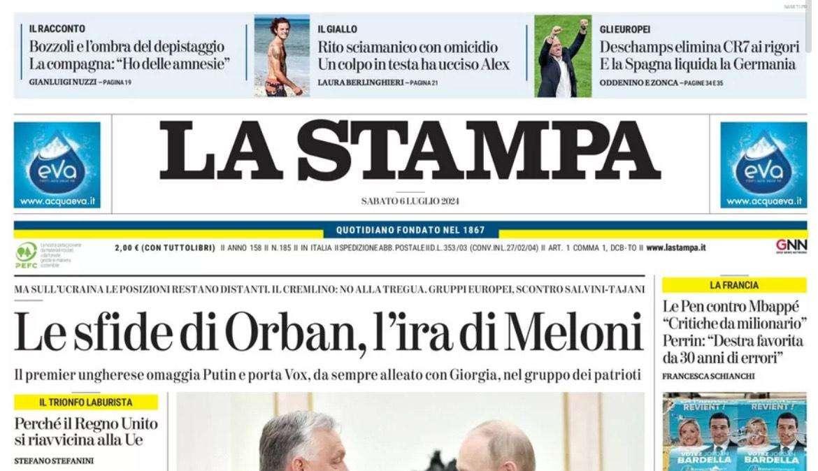 La Stampa - Francia di rigore. Mago Merino decide al 119’. Vola la Spagna, furia tedesca