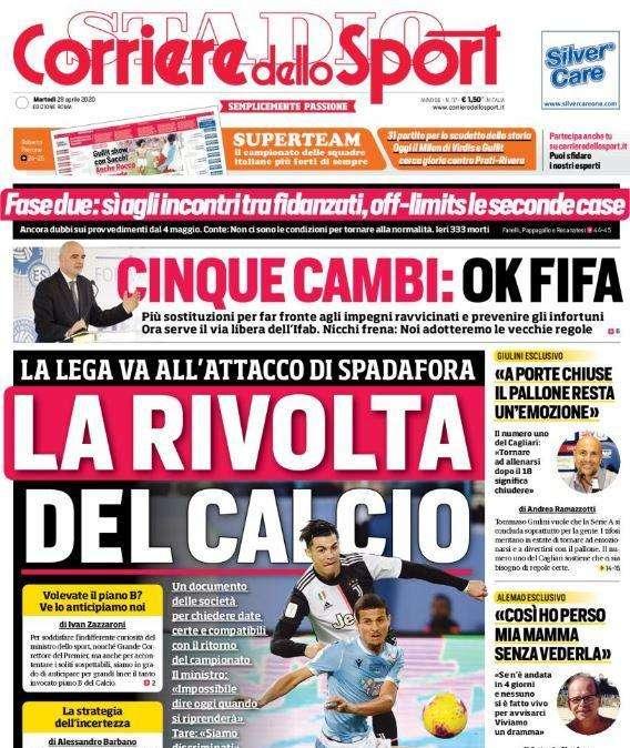 Il Corriere dello Sport: “Salernitana, violato il lockdown. In 5 multati e in quarantena”