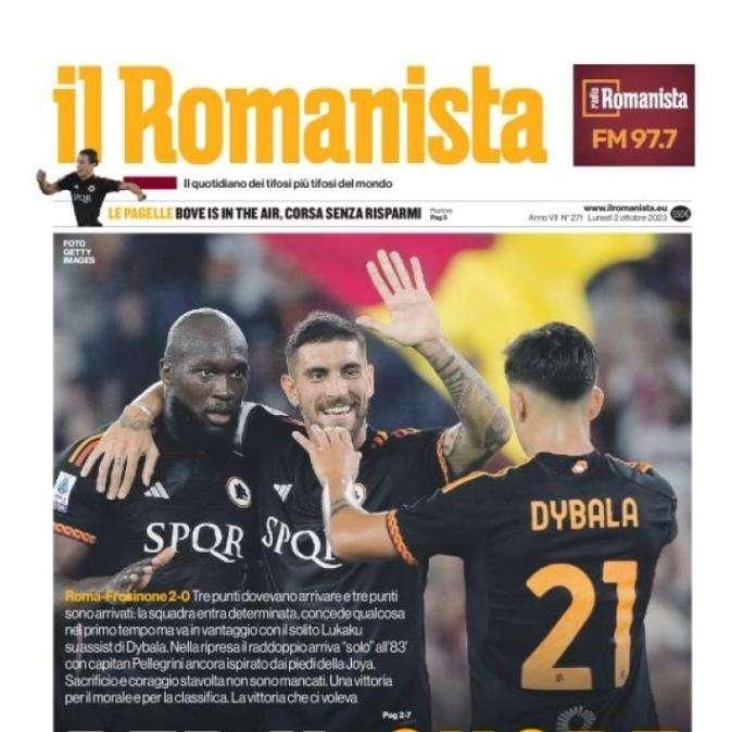 Il Romanista in apertura dopo Roma-Frosinone 2-0: "Per il cuore"