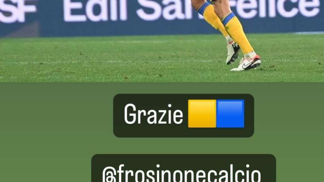 Social, il saluto su Instagram di Bourabia al Frosinone