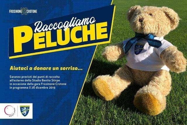 Frosinone, iniziativa “Raccogliamo Peluche” durante Frosinone-Crotone 
