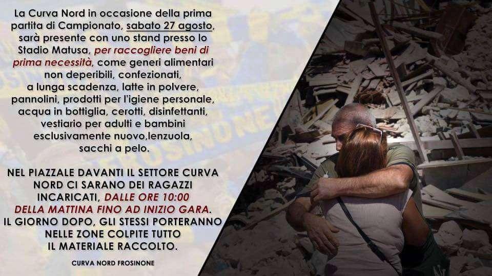 TERREMOTO - Comunicato ufficiale della Curva Nord