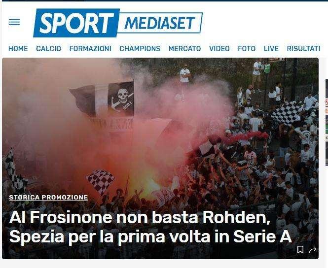 Spezia-Frosinone: i titoli dei quotidiani
