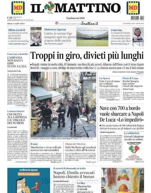 Il Mattino: "Calcio, le norme Figc: tamponi ogni tre giorni a spese delle società"
