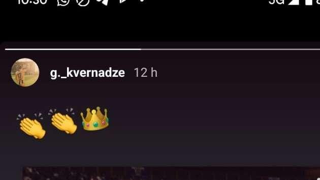 Napoli-Udinese 4-1, Kvernadze fa i complimenti a kvaratskhelia su Instagram per il gol