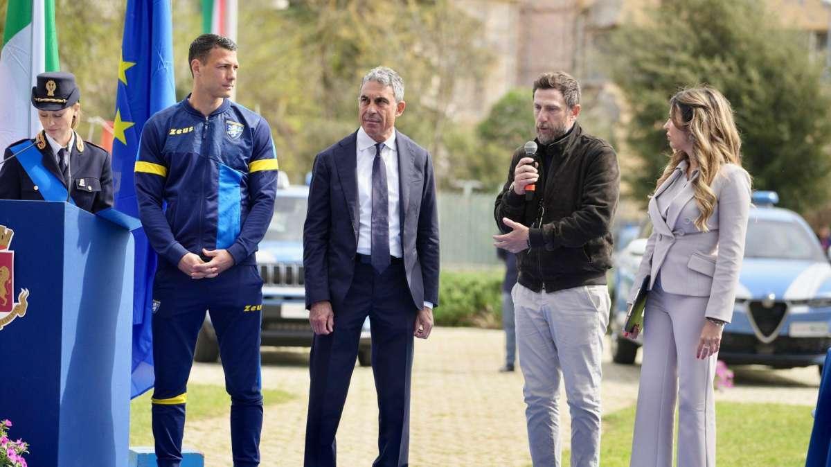 Il Frosinone calcio alla festa della Polizia