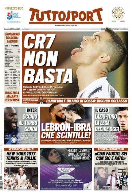 L'apertura di Tuttosport sulla Juventus: "CR7 non basta"