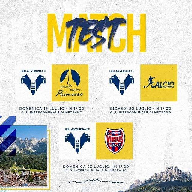 Hellas Verona: le prime amichevoli dei gialloblù durante il ritiro