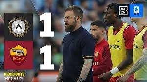 Serie A, 32^ giornata: stasera gli ultimi 18' di Udinese-Roma, si parte dall'1-1