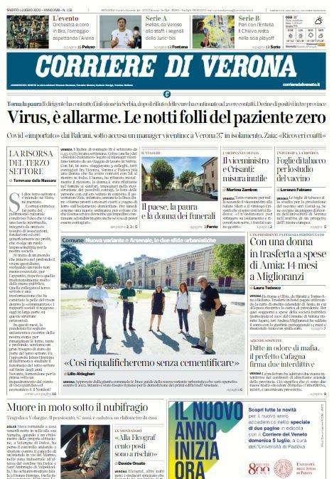Corriere di Verona: "Hellas, da Veloso allo staff: i segnali dello Juric-bis"