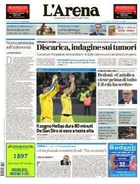 L'Arena - "Il sogno Hellas dura 80 minuti. Da San Siro a testa alta"