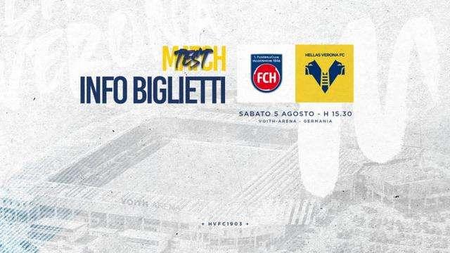 Amichevole Heidenheim-Hellas Verona: biglietti in vendita solo il giorno della partita