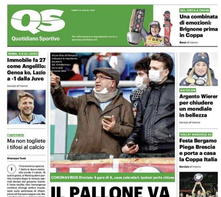 QS titola: Il pallone va in quarantena