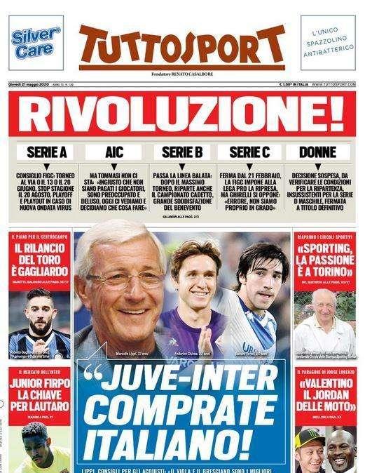 Tuttosport: "Rivoluzione!"