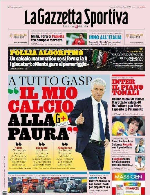 La Gazzetta Sportiva: "Follia algoritmo"