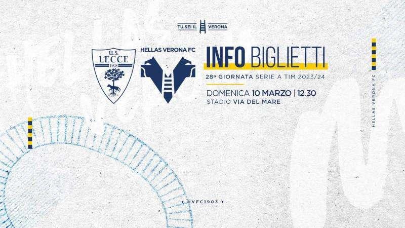 Lecce - Verona: info biglietti settore OSPITI