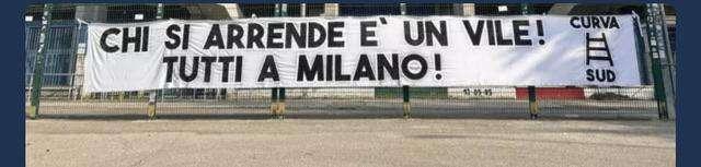 Verso Milan-Verona: messaggio della Curva Sud