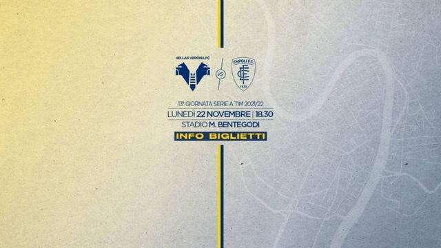 Verona - Empoli : info biglietti