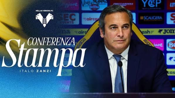 Hellas Verona: annullata la conferenza stampa di Italo Zanzi