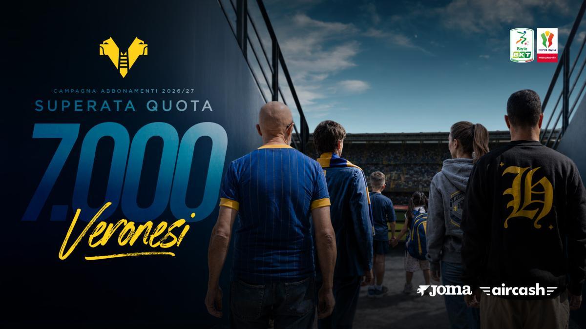Hellas Verona, abbonamenti stagione 2026/2027: già superata quota 7mila tessere