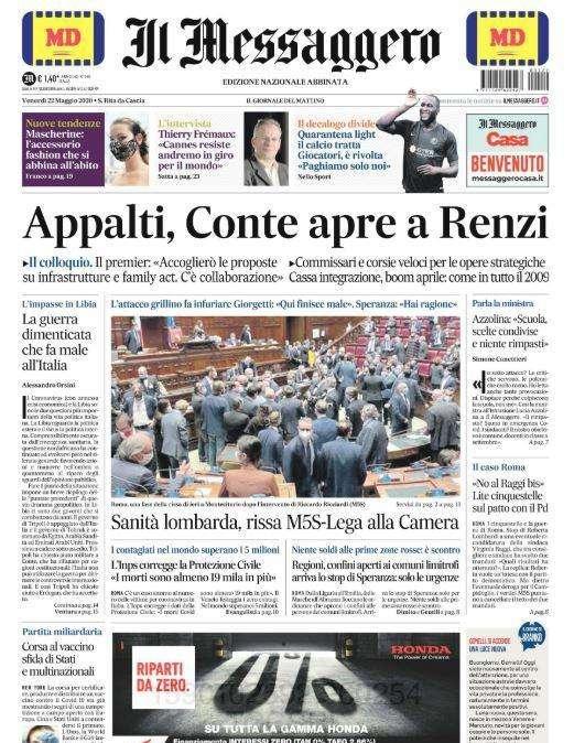 Il Messaggero sulla ripresa della Serie A: "Quarantena light, il calcio tratta"