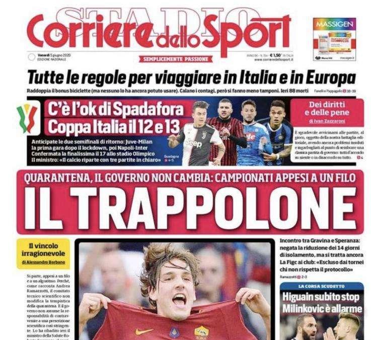 Corriere dello Sport: "Stadi aperti, Gravina trova nuovi alleati"
