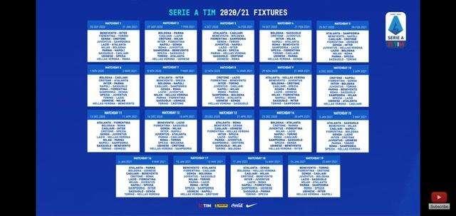 Serie A, il calendario completo della stagione 2020/2021