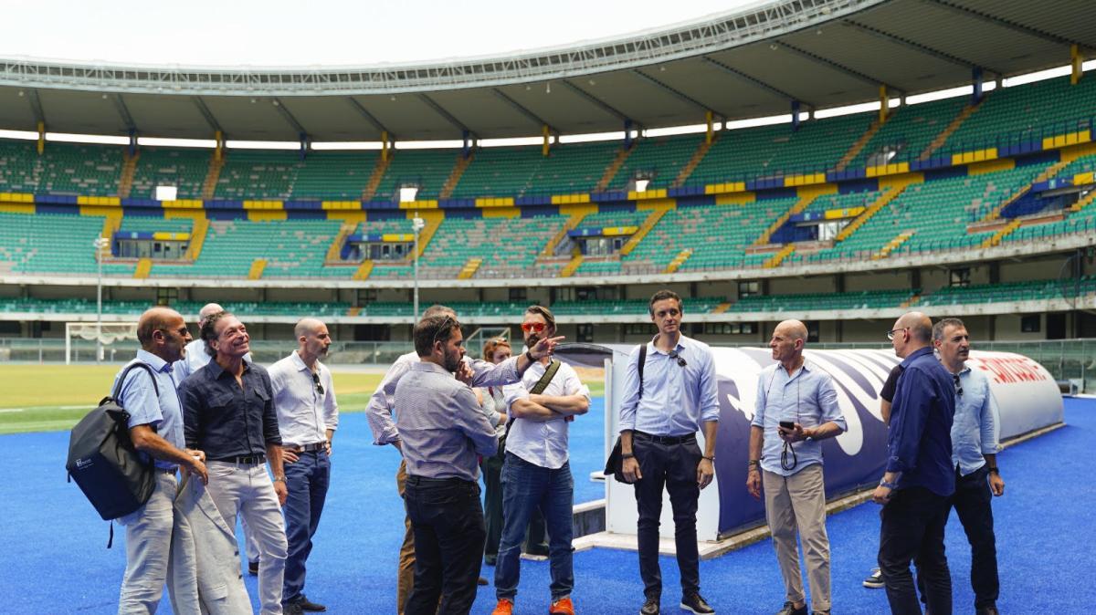 Hellas Verona: sopralluogo degli architetti di Gensel allo stadio Bentegodi