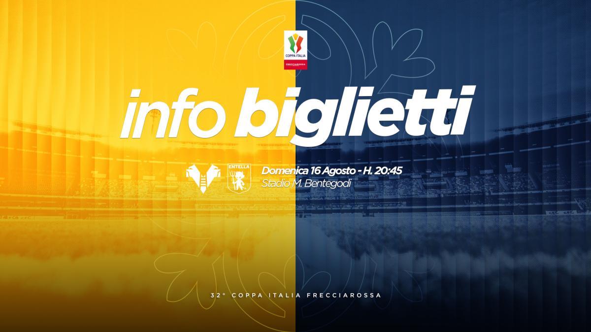Coppa Italia, 32esimi di finale: Hellas Verona-Virtus Entella, informazioni sui biglietti