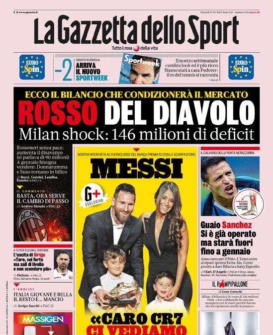 Gazzetta - Milan shock, deficit record