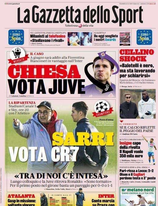 Gazzetta - Chiesa vota Juve 