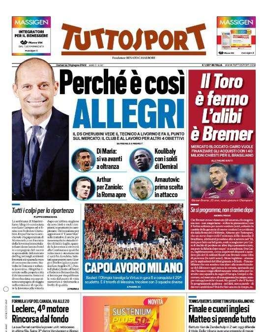 Tuttosport - Perché e’ così Allegri? 