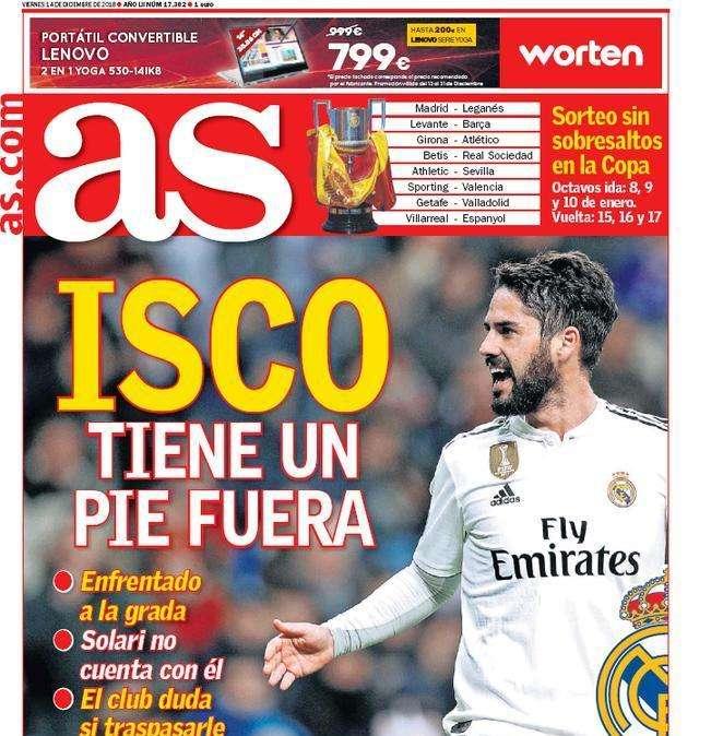As - Isco con un piede fuori dal Real