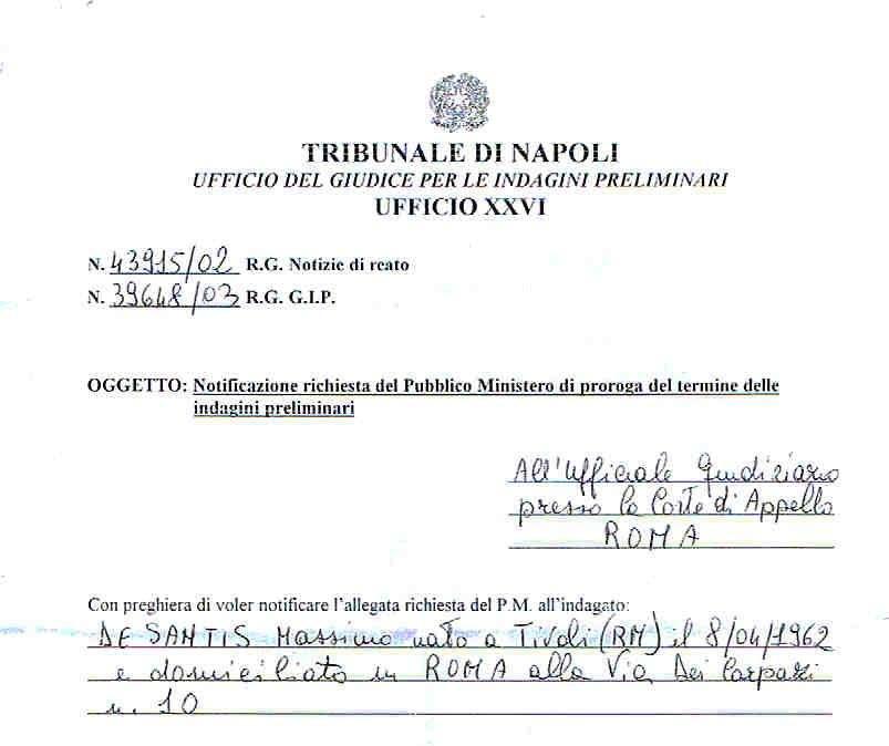 ESCLUSIVA TJ - ECCO IL DOCUMENTO CHE SMONTA L'ASSOCIAZIONE A DELINQUERE TRA MOGGI E DE SANTIS