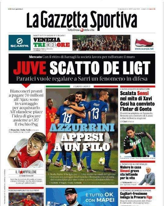 Gazzetta - Azzurrini appesi ad un filo